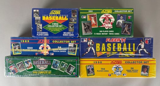 6 - 1989 - 92 Upper Deck, Score and Fleer Baseball Factory Sealed Sets