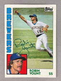 Signed 1984 Topps Giant Robin Yount with JSA COA