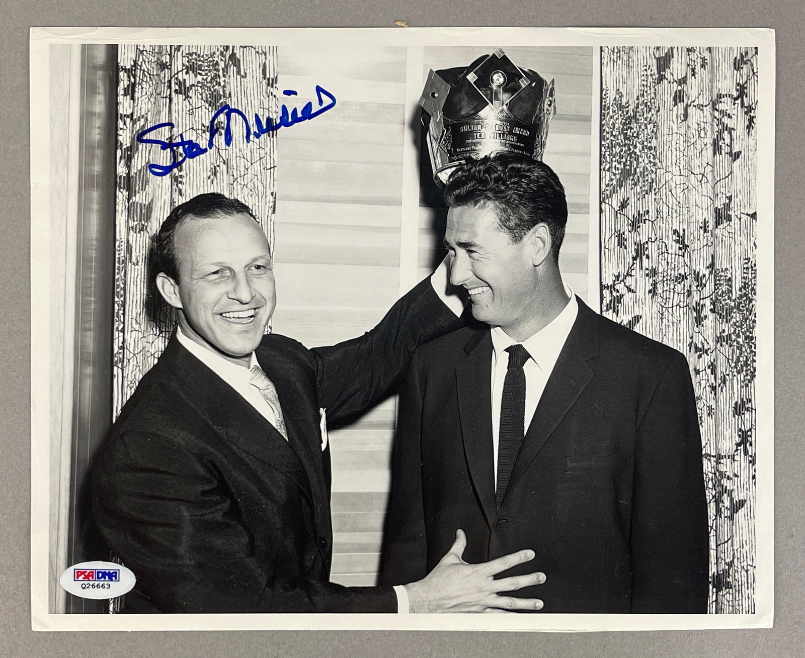Stan Musial Signed Original Photo with Ted Williams from The Sporting News Collection with PSA COA (1 of 2)