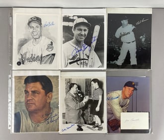 7 - Baseball Signed Photo, Magazine photo, and Index Card with HOFs