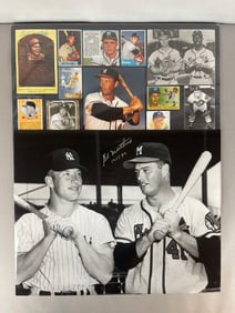 Ed Mathews Signed Photo with Mickey Mantle, with JSA COA and Collage