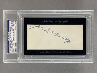 2010 Historic Autographs HOF and All-Star Joe McCarthy PSA Authentic