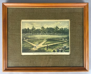 Framed Currier and Ives The American National Game of Base Ball
