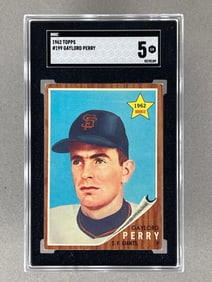 1962 Topps Gaylord Perry #199 SGC 5 Rookie