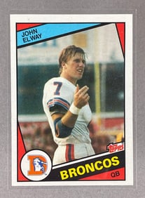 Rare 1984 Topps John Elway Blank Back Rookie