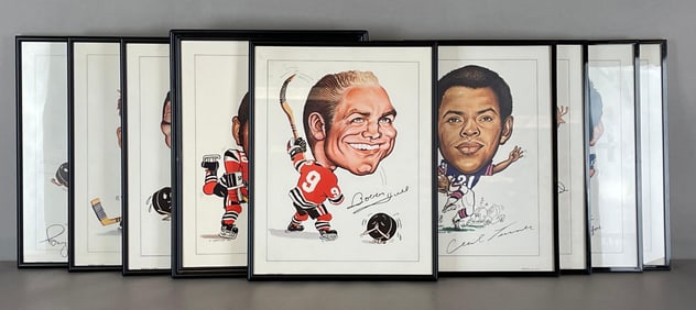 13 - 1970s Sporticatures Prints from Blackhawks and Bears