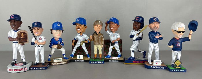 9 - Chicago Cubs Bobbleheads with Autos
