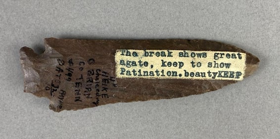 4 Inch Native American Arrowhead O'Brian Corner Notch Tennessee Heike Collection