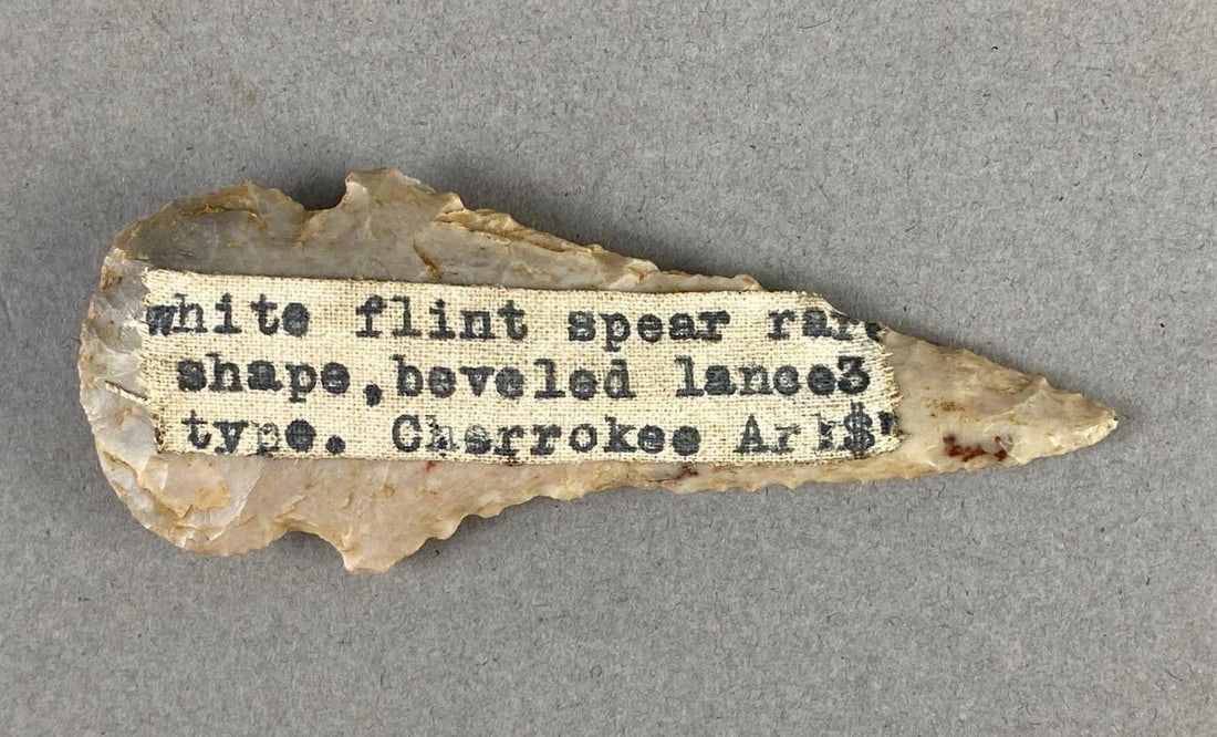 3 Inch Cherokee Beveled Lance Type White Flint Spear Heike Collection (1 of 3)