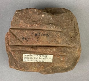 Needle Sharpener Native American Relic Fulton Co. IL Heike Collection