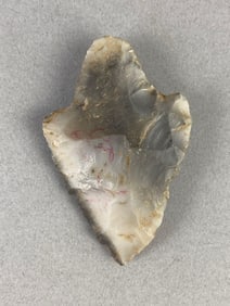 3 Inch Grey and White Abbey Native American Arrowhead Heike Collection
