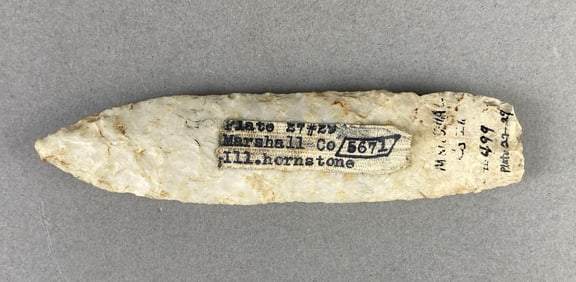 4 3/4 Inch Hornstone Point Marshall Co. IL Heike Collection