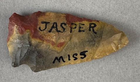 2 Inch Native American Arrowhead Jasper Miss. Heike Collection