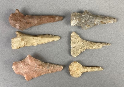 Group of 6 Native American Drills Heike Collection