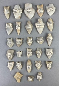 Group of 20+ Agate Arrowheads from Heike Collection