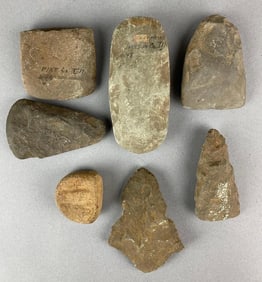 Group of 6 Assorted Paleolithic Artifacts Heike Collection