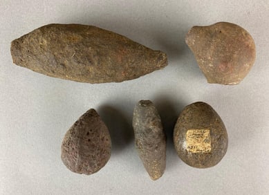 Group of 5 Assorted Paleolithic Artifacts Heike Collection