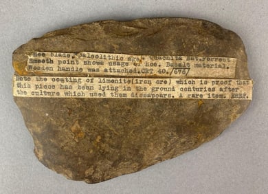 6 Inch Paleolithic Hoe Blade Quachita National Forrest Arkansas Heike Collection