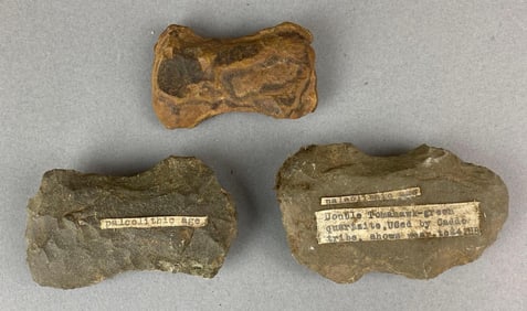 Group of 3 Paleolithic Artifacts Heike Collection