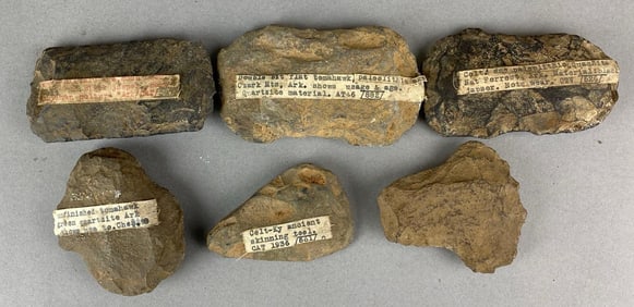 Group of 6 Paleolithic Artifacts Heike Collection