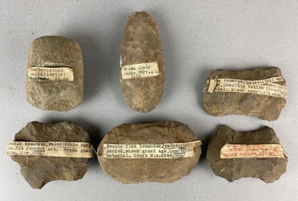 Group of 6 Paleolithic Artifacts Heike Collection