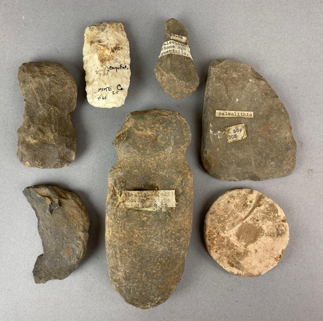 Group of 7 Paleolithic Artifacts Heike Collection (1 of 6)