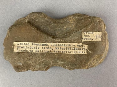 Paleolithic Double Tomahawk Quachita National Forest, Arkansas Heike Collection