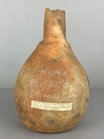 Circa 1550 AD Later Mississippian Water Bottle Bluff City,Illinois Heike Collection