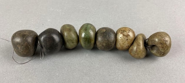Group of 8 Native American Stone Beads Heike Collection