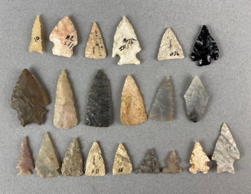 Group of Assorted Arrowheads Heike Collection