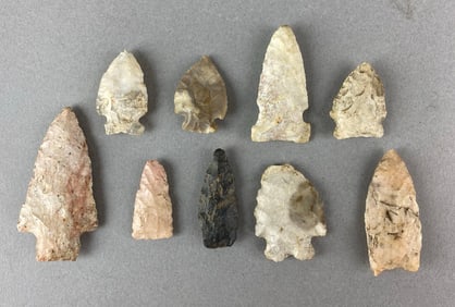 Group of 9 Arrows Wenona, Illinois Heike Collection