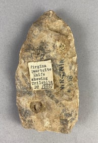 5 Inch Virginia Quartzite Knife Showing Trilobite Heike Collection