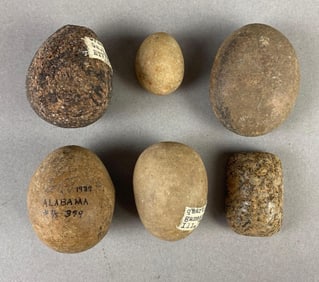 Group of 6 Native American Gamestones and More from Heike Collection