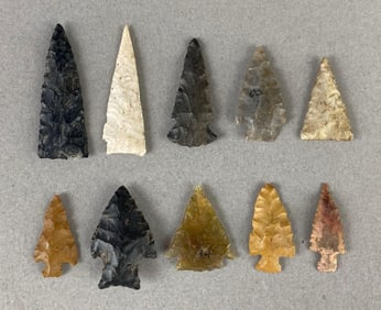 Group of 10 Bird Points from Heike Collection