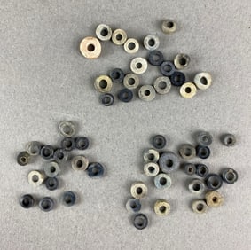 Group of Steatite Wampum Beads Heike Collection