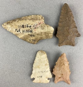 Group of 4 Assorted Arrowheads Heike Collection