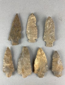 Group of 7 Assorted Arrowheads Heike Collection