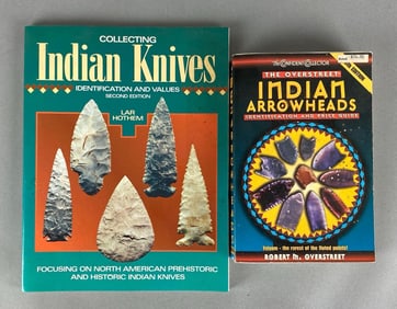 Group of 2 Indian Knives and Arrowhead Books Heike Collection