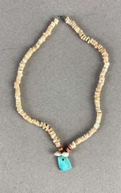 Turquoise and shell necklace from California
