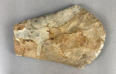Flared bit spade made of Mill Creek Chert, recovered in Southern Illinois