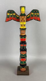 Painted miniature totem pole