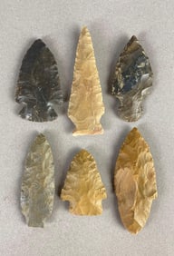 Group of 6 Kentucky arrowheads