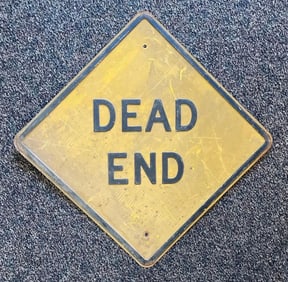 Vintage Embossed Dead End Metal Street Sign