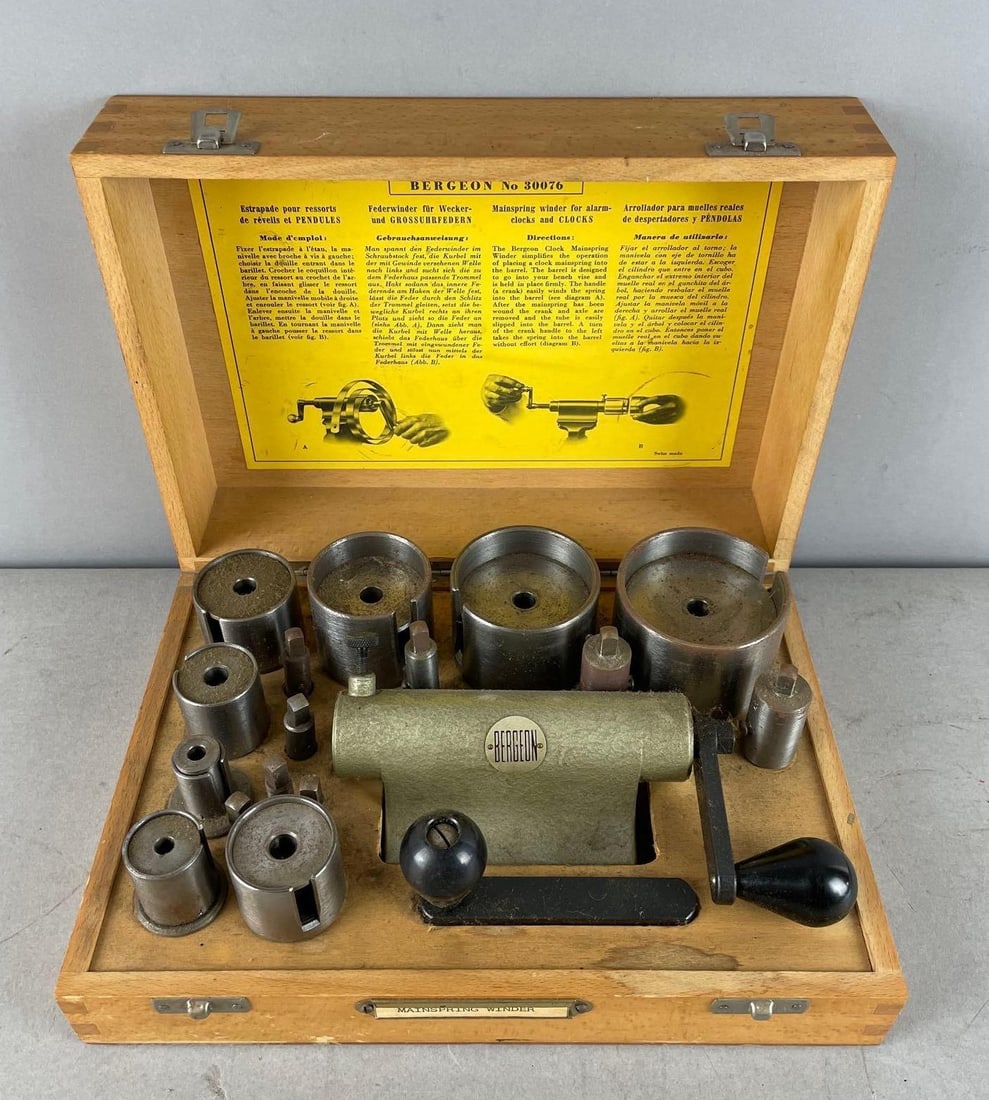 Vintage Bergeon Clock Mainspring Winder Set (1 of 3)