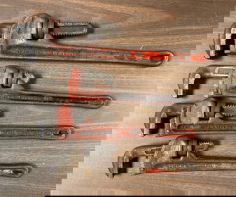 Group of Ridgid Pipe Wrenches