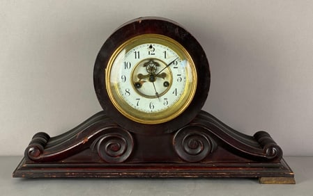 Antique Waterbury Clock Co. Wood Mantel Clock