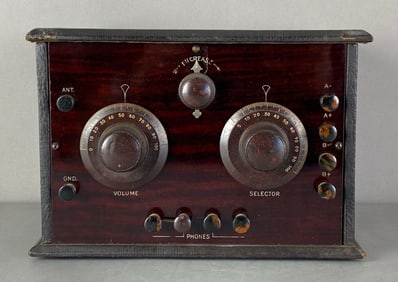 Antique RAMSTONE Wood Tube Radio Receiver