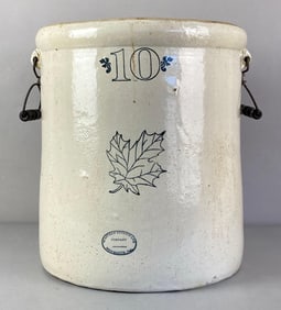 Antique Western Stoneware Monmouth IL 10 Gallon Crock