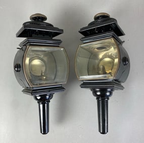 Pair of Antique Carriage Oil Lanterns