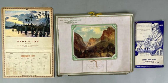 Group of Vintage Art Advertising Calendars and Nard Almanac